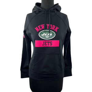 NIKE Women's Black Therma-Fit New York Jets Breast Cancer Pullover Hoodie M